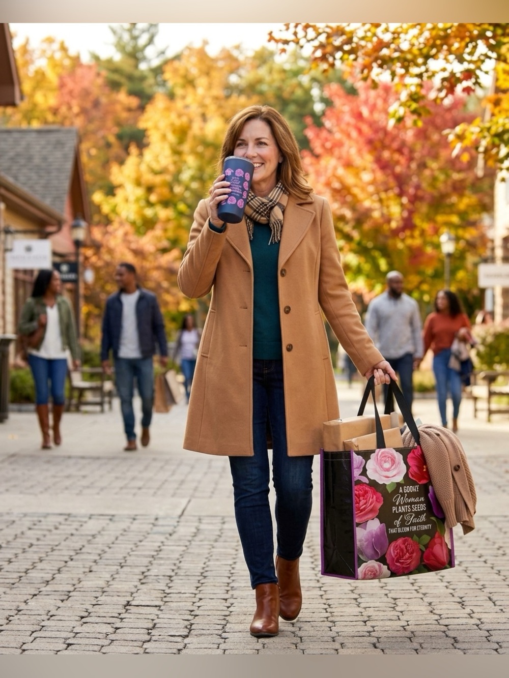 A Godly Woman Floral Tote Bag & Tumbler Set Isaiah 58:11
